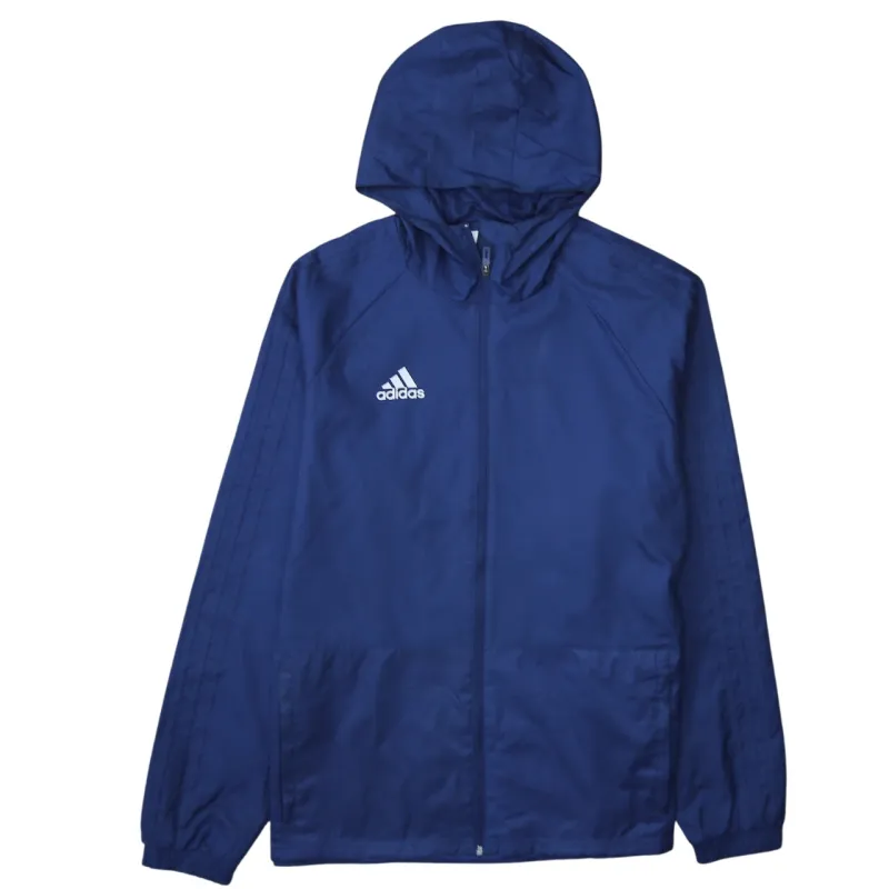 Adidas 90's Hooded Full Zip Up Windbreaker Large Navy Blue made by Adidas