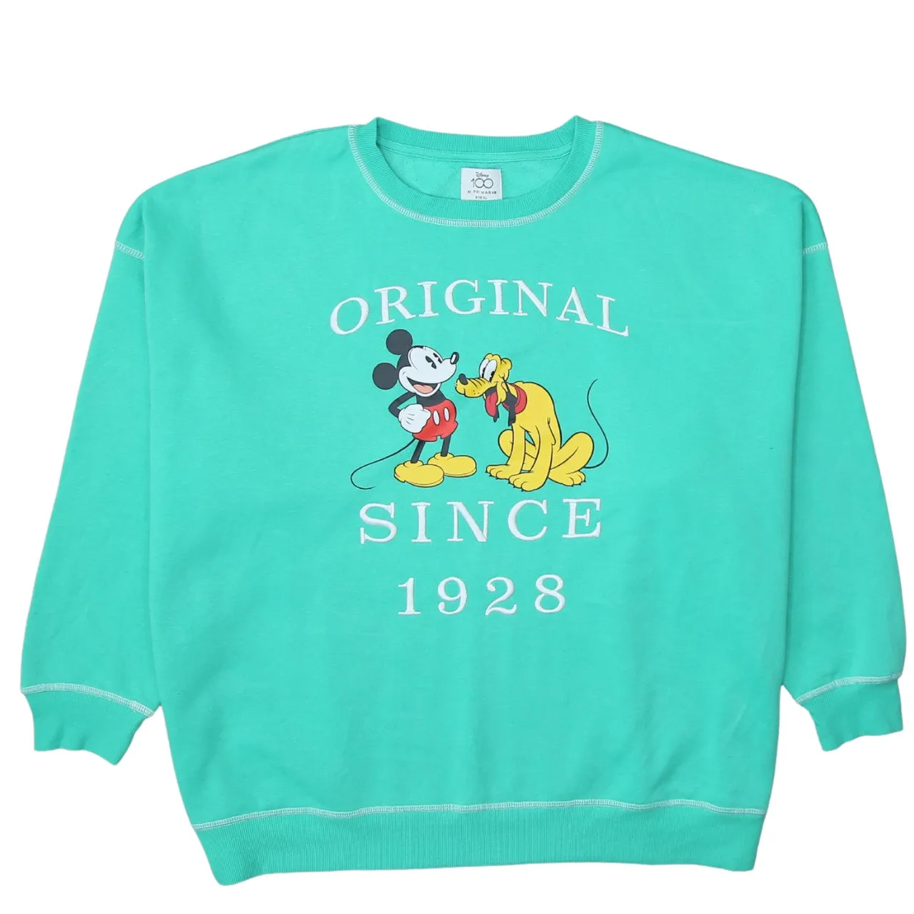 Disney 90's Mickey Mouse & Pluto Crew Neck Sweatshirt XLarge Green sold by Vintage Club