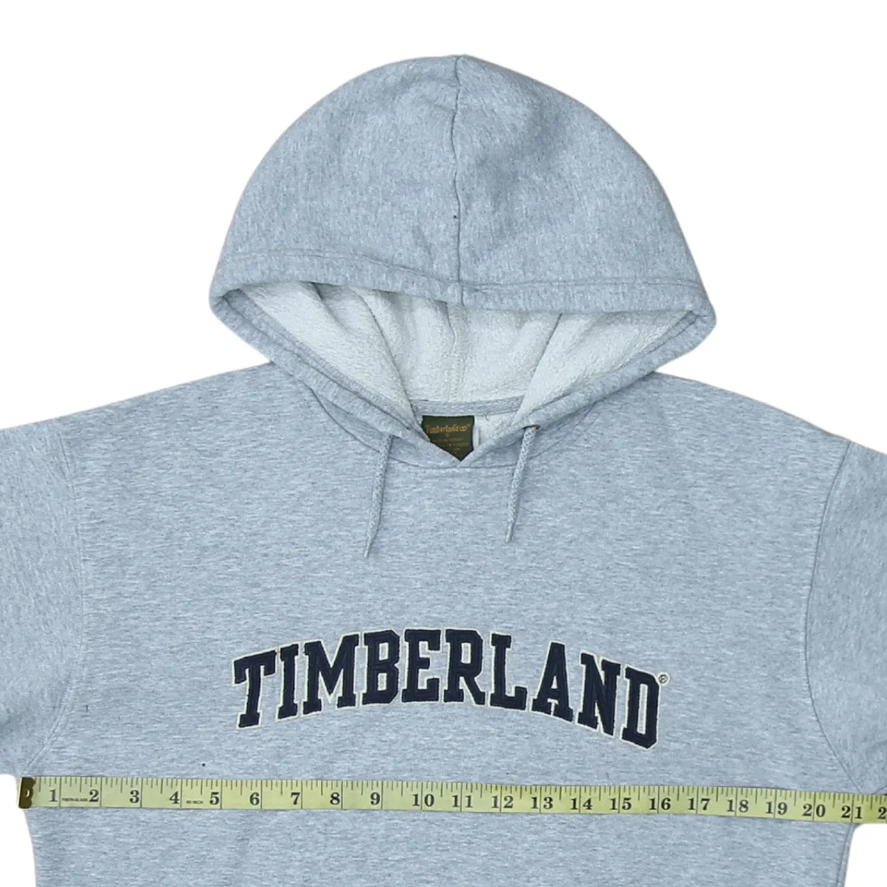 Timberland Grey Hoodie Men's Small Embroidered Logo Front Pouch Pocket Fleece Pullover sold by Vintage Club product image thumbnail 5