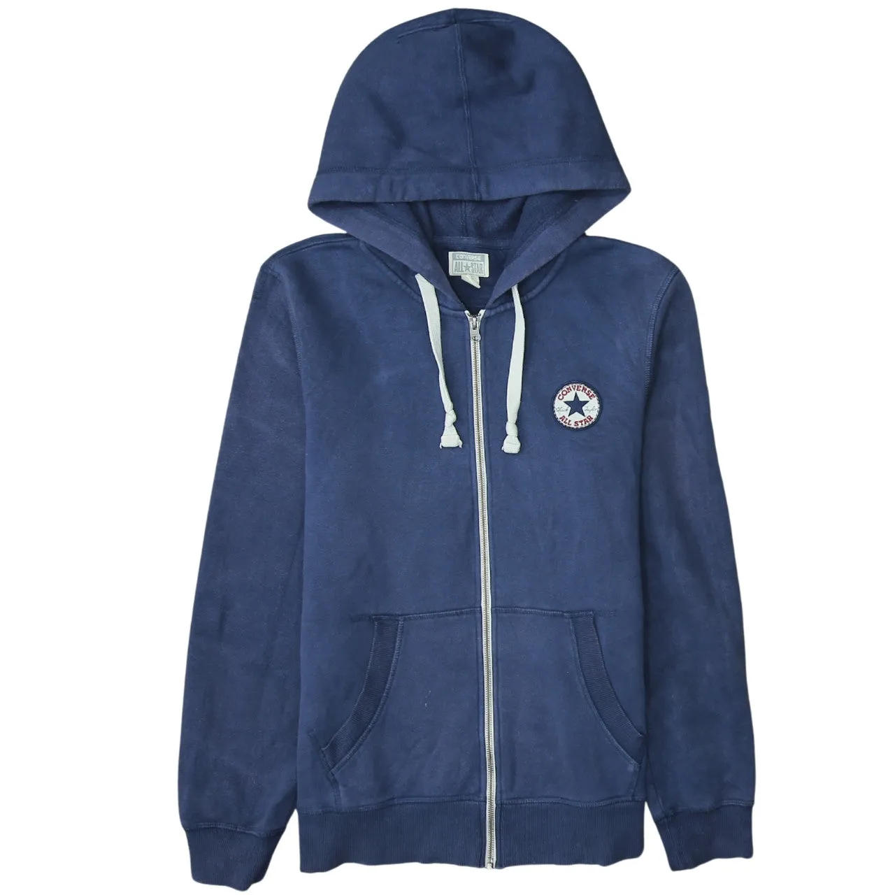 Converse All Star 90's Drawstring Pockets Full Zip Up Hoodie Large Navy Blue sold by Vintage Club