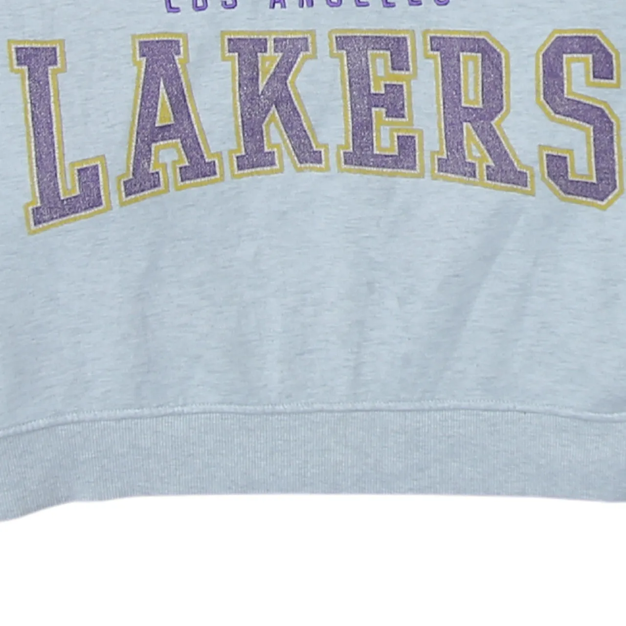 NBA Grey Quarter Zip Sweatshirt Women’s Large Los Angeles Lakers Printed Logo Pullover Top sold by Vintage Club product image thumbnail 4