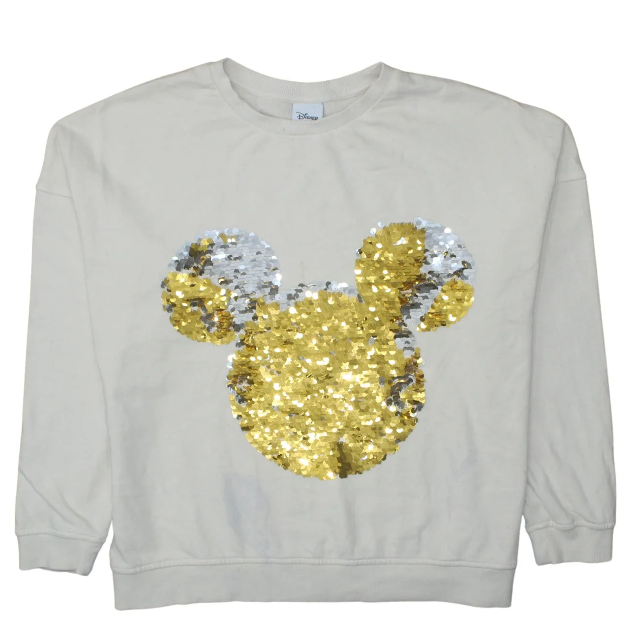 Disney 90's Mickey Mouse Crew Neck Sweatshirt XXLarge Beige Cream sold by Vintage Club