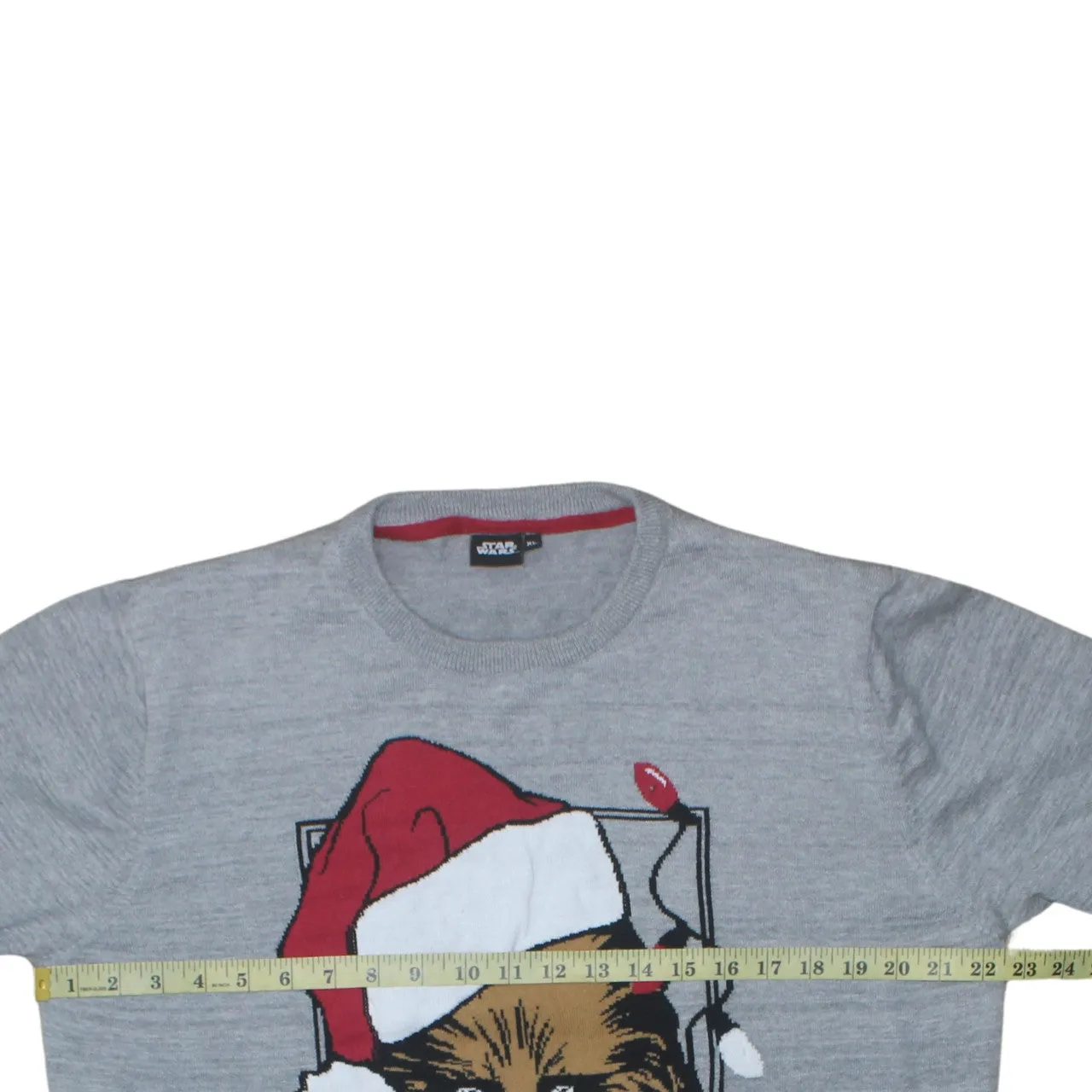 Star Wars 90's Chewie Santa Hat Ugly Christmas Crew Neck Sweatshirt XLarge Grey sold by Vintage Club product image thumbnail 5