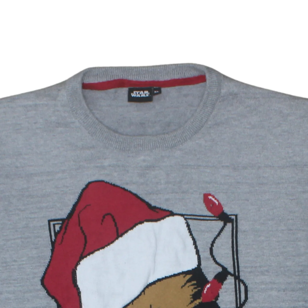 Star Wars 90's Chewie Santa Hat Ugly Christmas Crew Neck Sweatshirt XLarge Grey sold by Vintage Club product image thumbnail 3