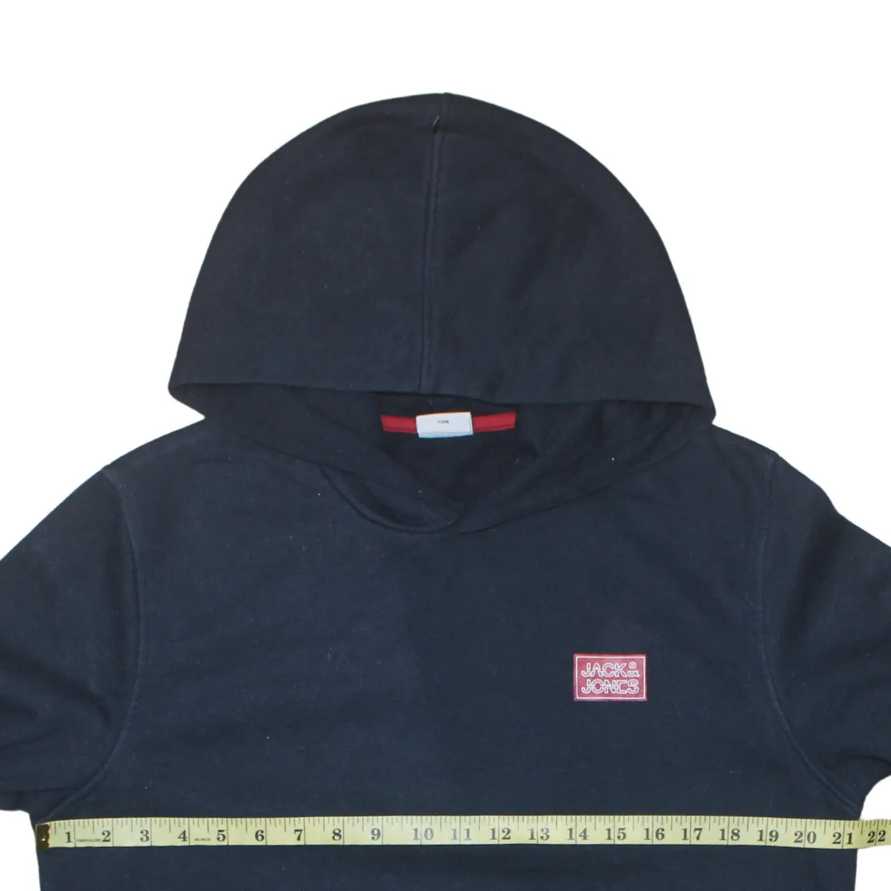 Jack&Jones Navy Blue Hoodie Men's Small Embroidered Chest Logo Pullover Sweatshirt sold by Vintage Club product image thumbnail 5