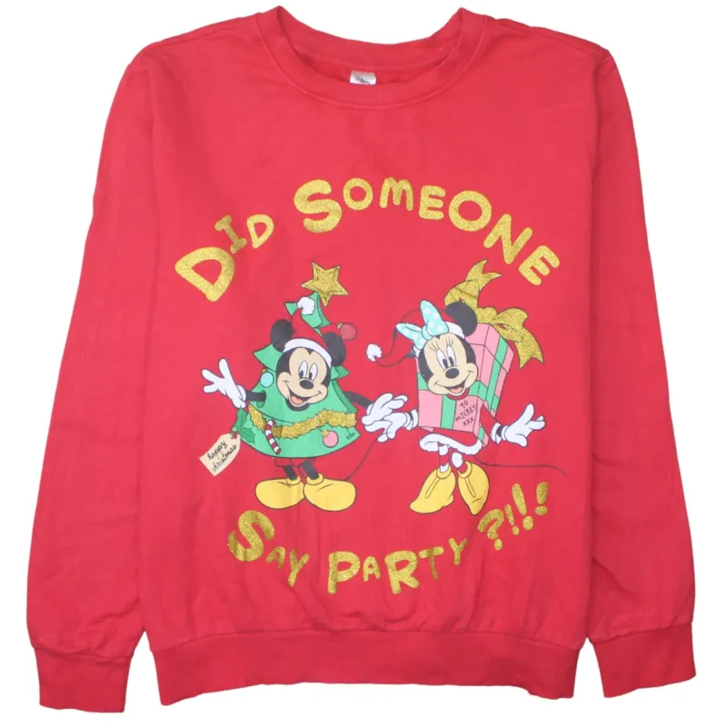Disney 90's Mickey & Minnie Mouse Crew Neck Sweatshirt XXLarge  Red sold by Vintage Club
