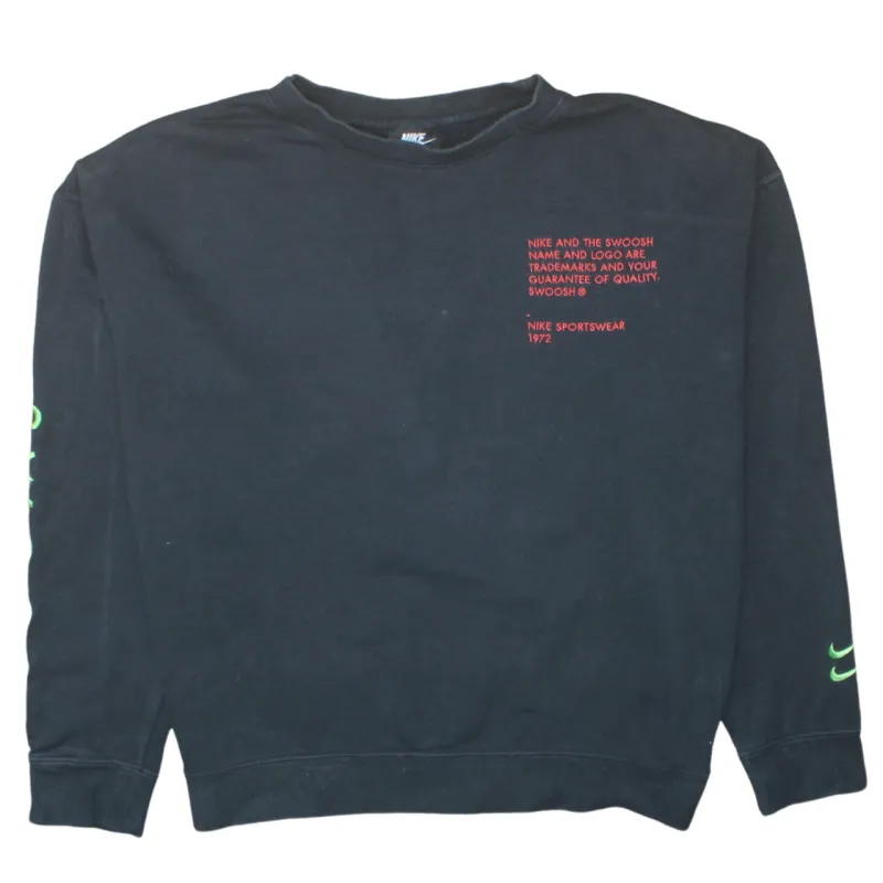 Nike 90's Swoosh Crew Neck Sweatshirt XLarge Black sold by Vintage Club