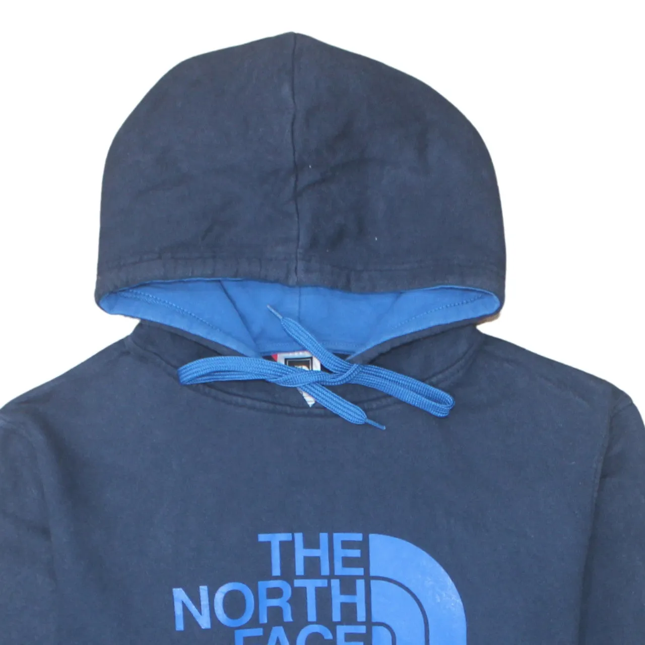 The North Face 90's Spellout Pullover Hoodie Medium Navy Blue sold by Vintage Club product image thumbnail 3