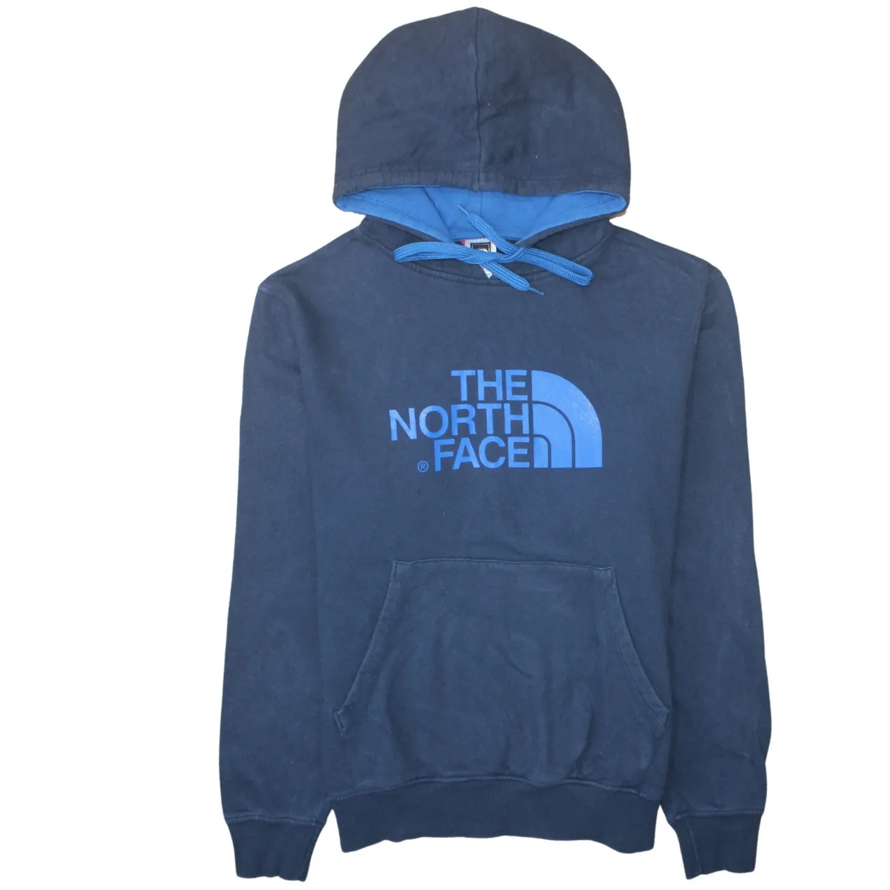 The North Face 90's Spellout Pullover Hoodie Medium Navy Blue sold by Vintage Club