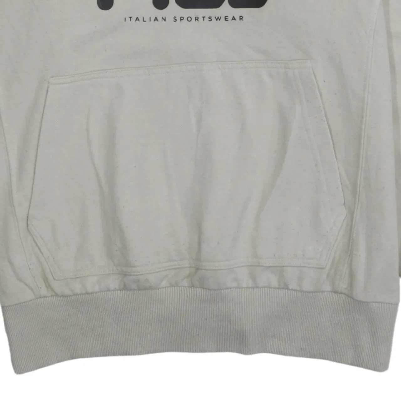 Fila 90's Spellout Quarter Zip Hoodie Medium Beige Cream sold by Vintage Club product image thumbnail 4