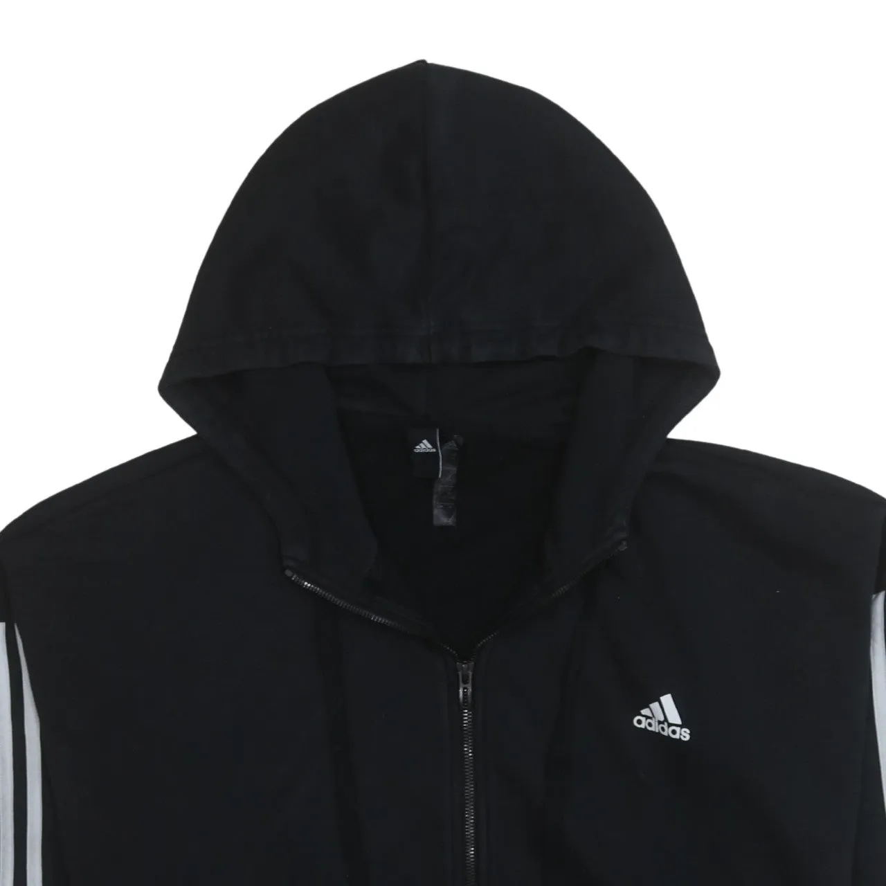Adidas 90's Striped Sleeve Full Zip Up Hoodie XLarge Black sold by Vintage Club product image thumbnail 3