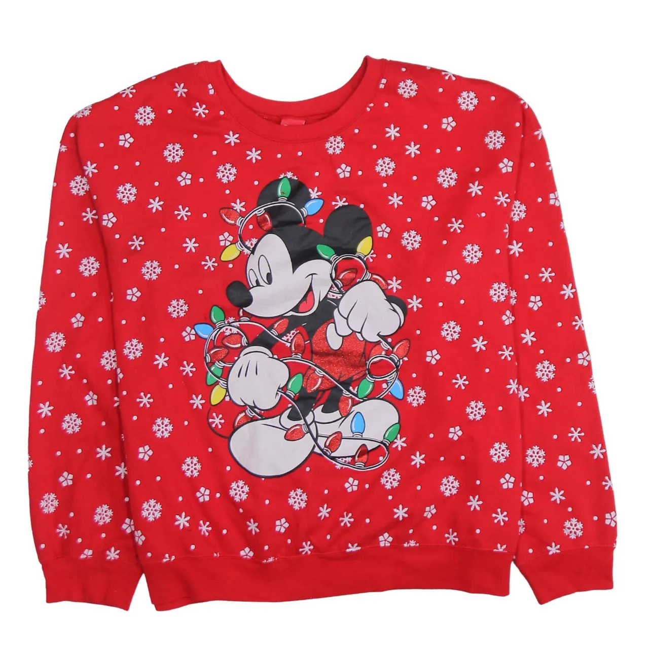 Disney 90's Mickey Mouse Crew Neck Sweatshirt XXXLarge (3XL) Red sold by Vintage Club