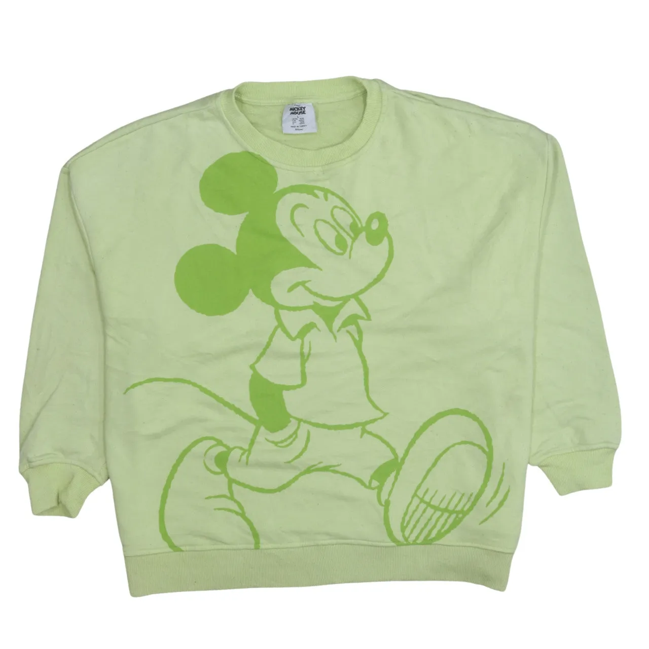 Disney 90's Mickey Mouse Crew Neck Sweatshirt Large Green sold by Vintage Club