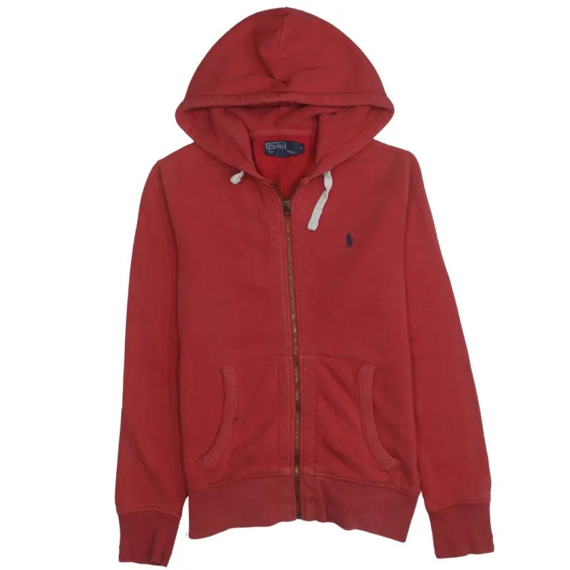 Polo Ralph Lauren 90's Lightweight Full Zip Up Hoodie Small Red made by Polo by Ralph Lauren