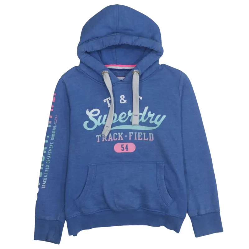 Super Dry 90's Spellout Pullover Hoodie Large Blue sold by Vintage Club