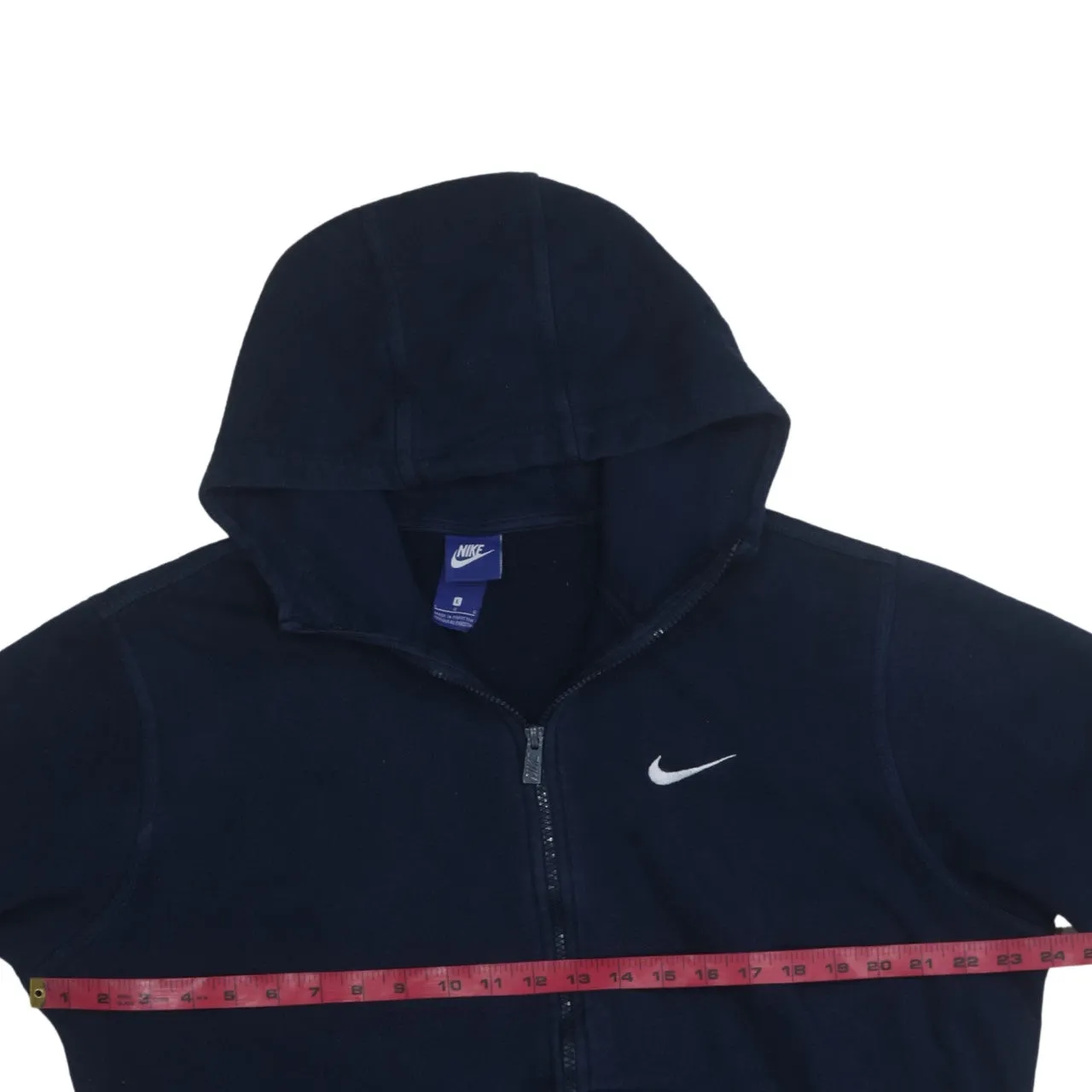 Nike 90's Swoosh Full Zip Up Hoodie Large Navy Blue sold by Vintage Club product image thumbnail 5