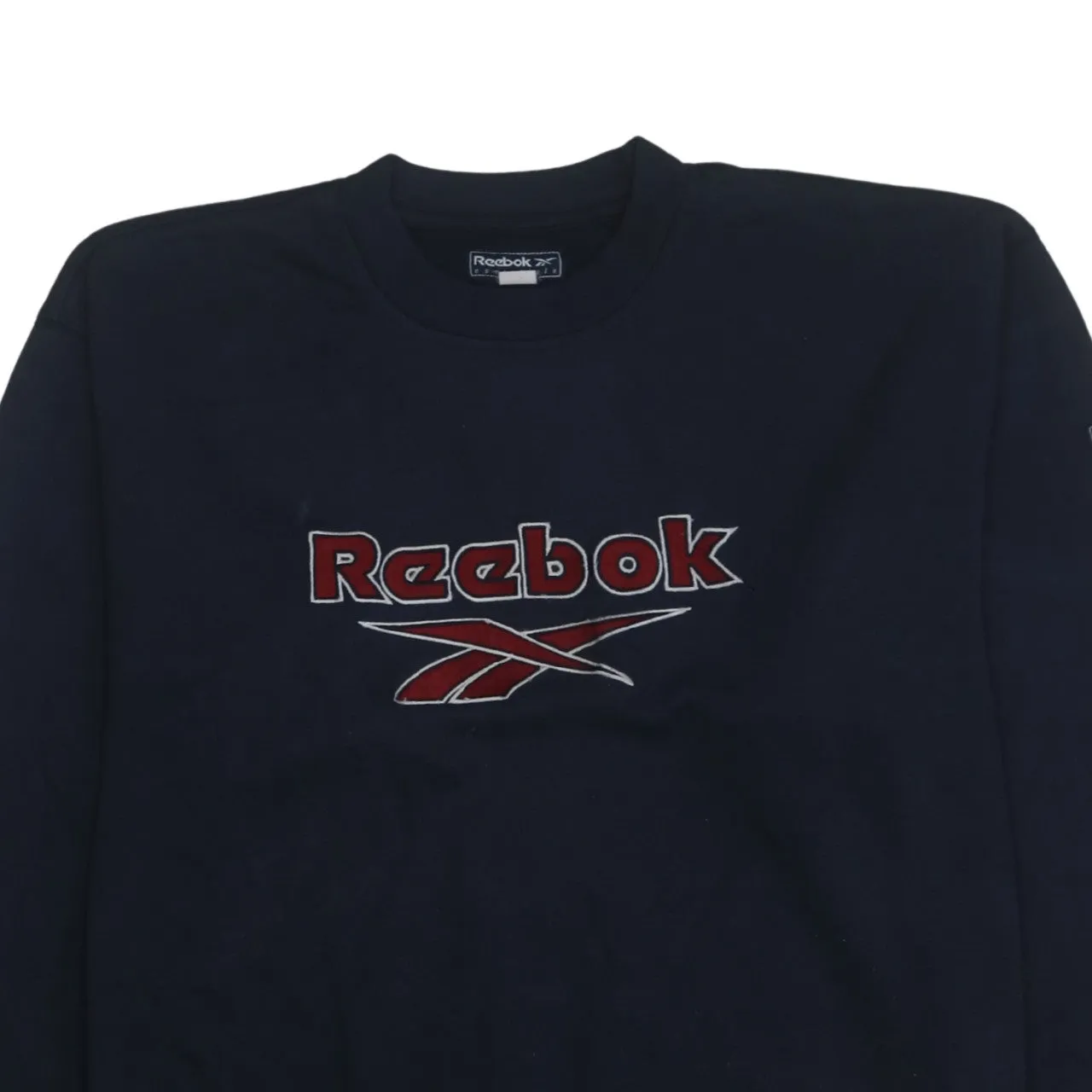 Reebok 90's Spellout Crew Neck Hoodie Medium Navy Blue sold by Vintage Club product image thumbnail 3