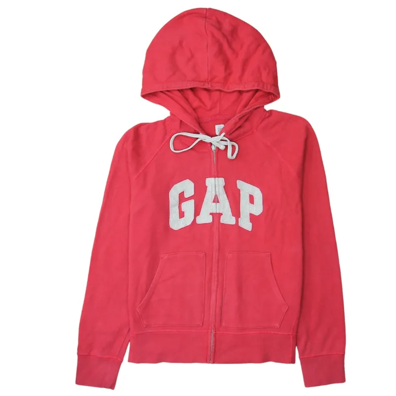 Gap Coral Red Hoodie Men's Medium Full Zip Embroidered Logo Front Pockets Sweatshirt sold by Vintage Club
