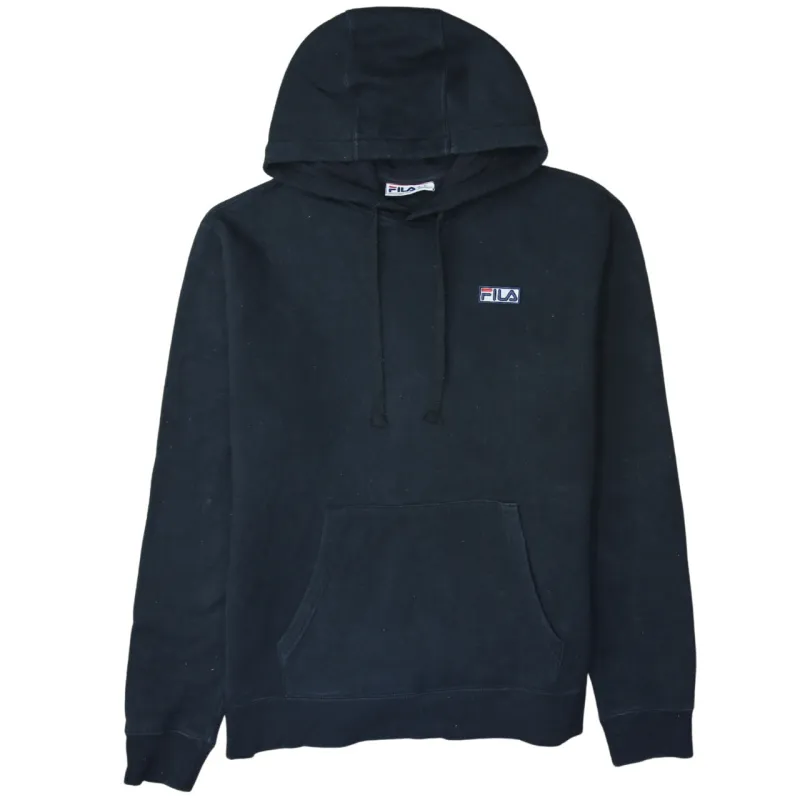 Fila 90's Drawstring Pockets Pullover Hoodie XLarge Black sold by Vintage Club
