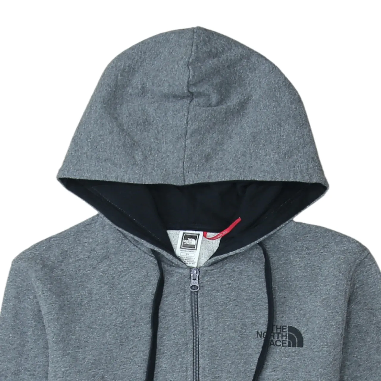 The North Face Grey Zip Hoodie Men's Small Embroidered Chest Logo Split Pocket Sweatshirt sold by Vintage Club product image thumbnail 3