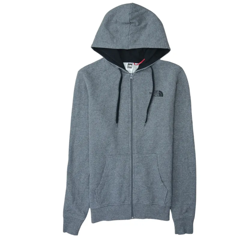 The North Face Grey Zip Hoodie Men's Small Embroidered Chest Logo Split Pocket Sweatshirt made by The North Face
