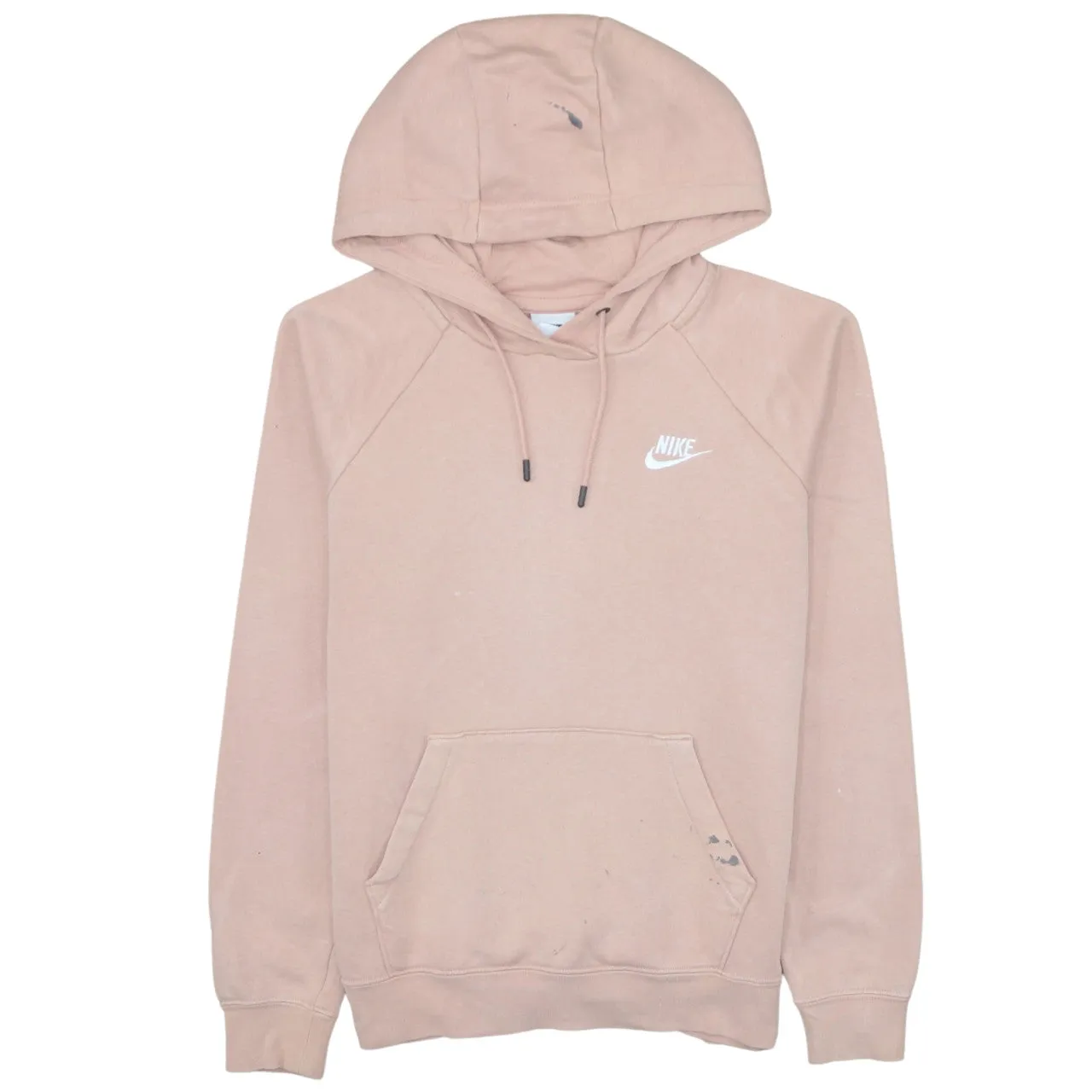 Nike Pink Pullover Hoodie Men's Small Embroidered Swoosh Front Pocket Raglan Sweatshirt sold by Vintage Club