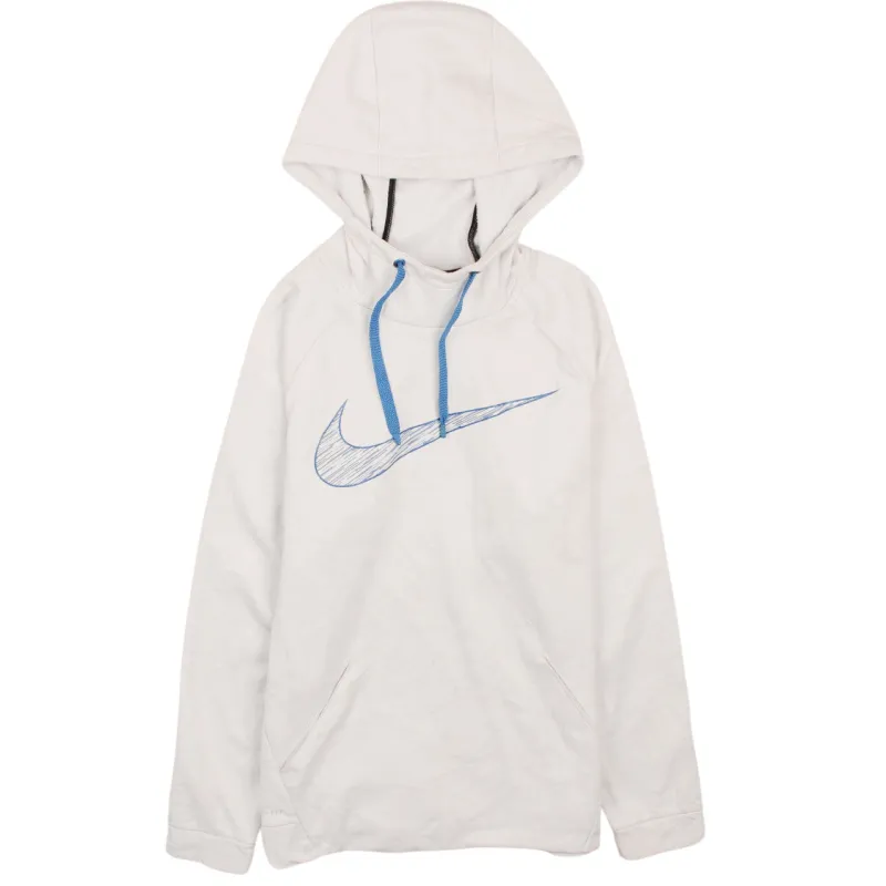 Nike 90's Spellout Center Middle Swoosh Hoodie Small White sold by Vintage Club