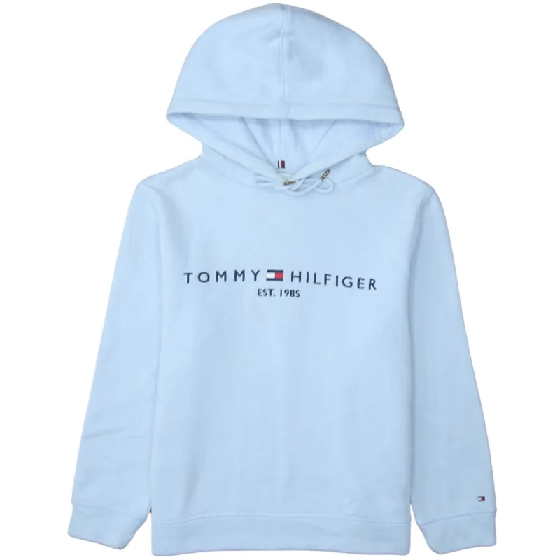 Tommy Hilfiger Light Blue Hoodie Men’s Medium Embroidered Logo Drawstring Pullover Sweatshirt made by Tommy Hilfiger