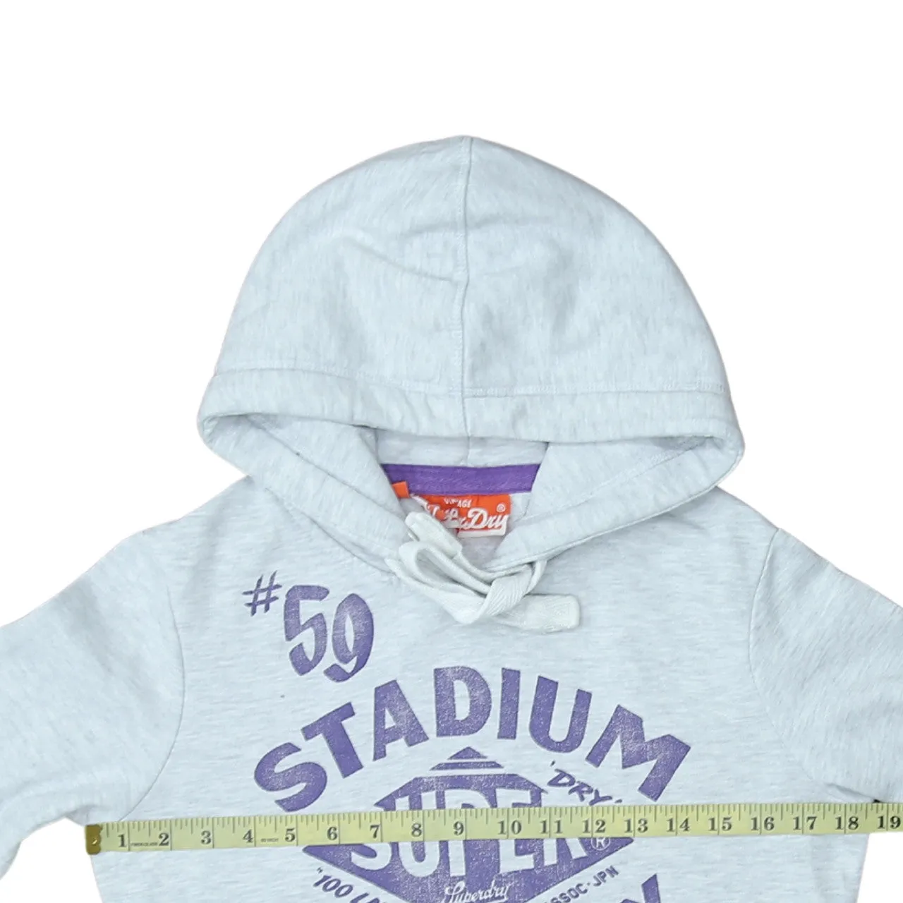 Super Dry 90's Spellout Pullover Hoodie XSmall Grey sold by Vintage Club product image thumbnail 5
