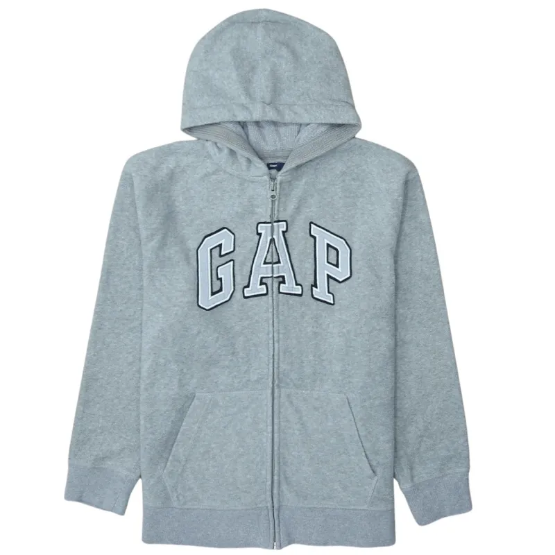 Gap 90's Spellout Full Zip Up Hoodie XLarge Grey made by GAP