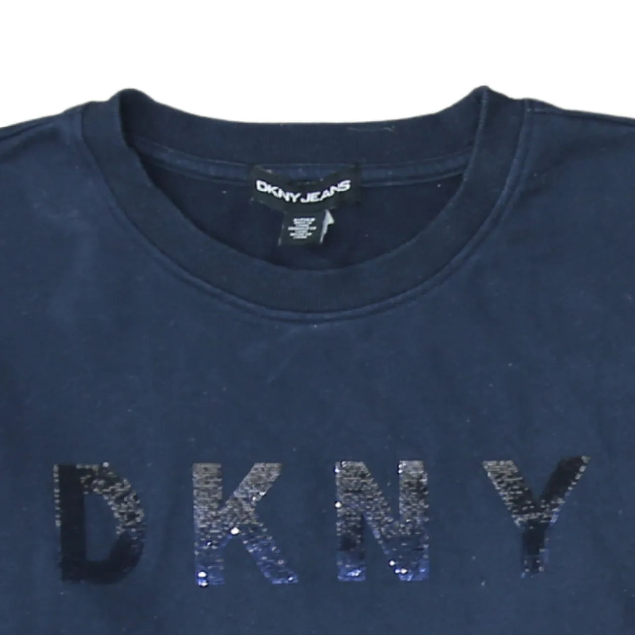 Dkny 90's Spellout Crew Neck Sweatshirt Small Navy Blue sold by Vintage Club product image thumbnail 3