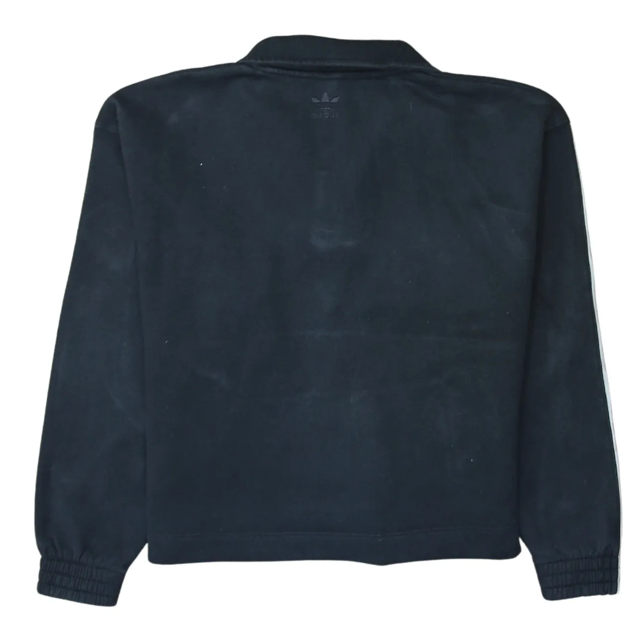 Adidas 90's Striped Sleeve Quarter Button Sweatshirt XSmall Black sold by Vintage Club product image thumbnail 2