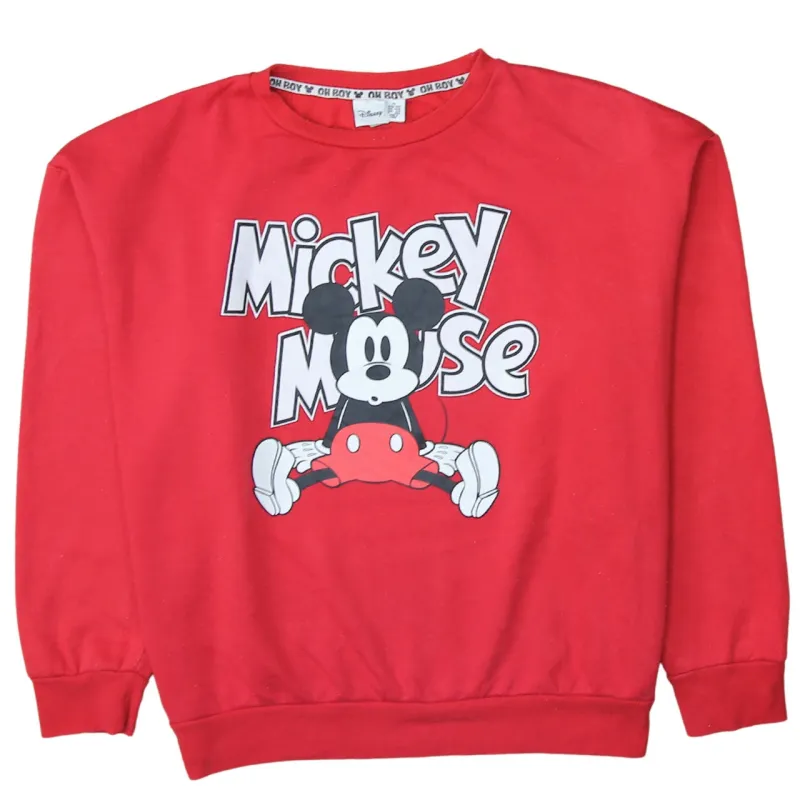 Disney 90's Mickey Mouse Crew Neck Sweatshirt XLarge Red sold by Vintage Club
