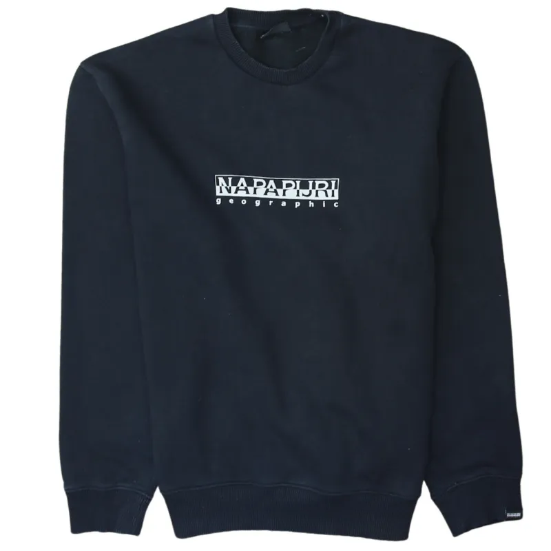 Napapijri 90's Spellout Crew Neck Sweatshirt XSmall Black sold by Vintage Club