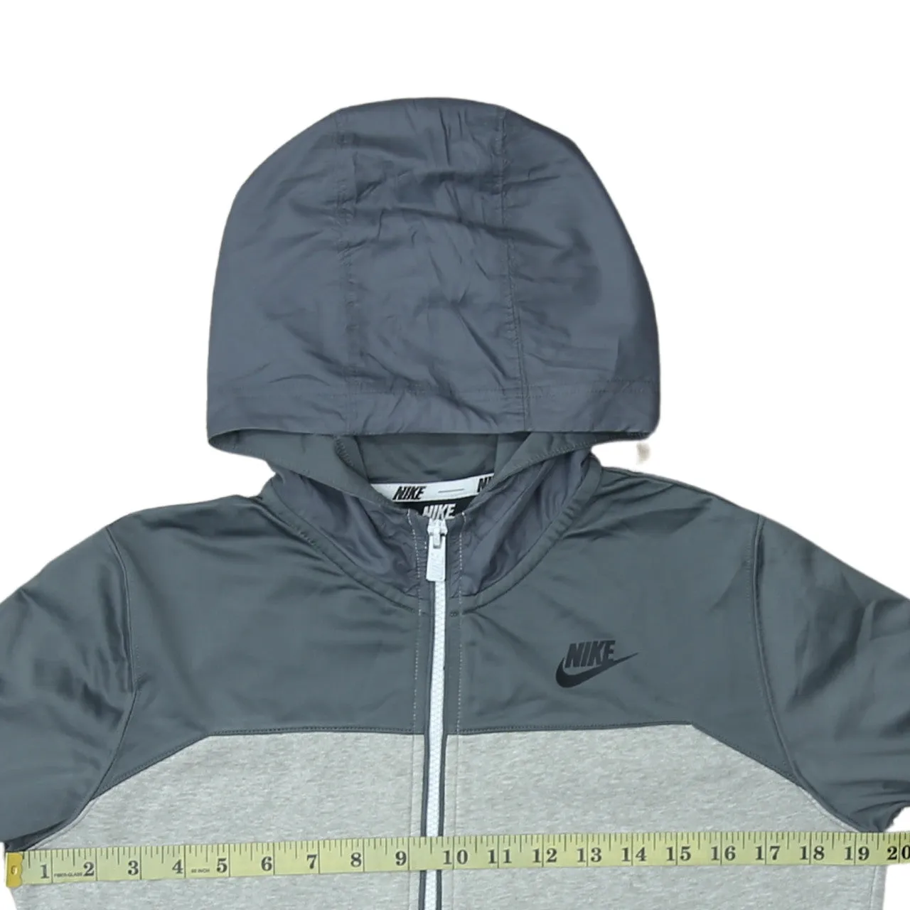 Nike 90's Swoosh Full Zip Up Hoodie XLarge Grey sold by Vintage Club product image thumbnail 5