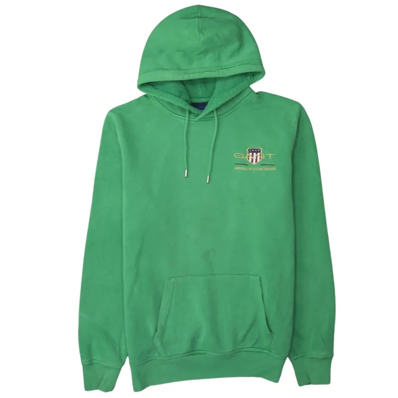 GANT Green Hoodie Women’s Large Embroidered Chest Logo Front Pocket Pullover Sweatshirt made by Gant