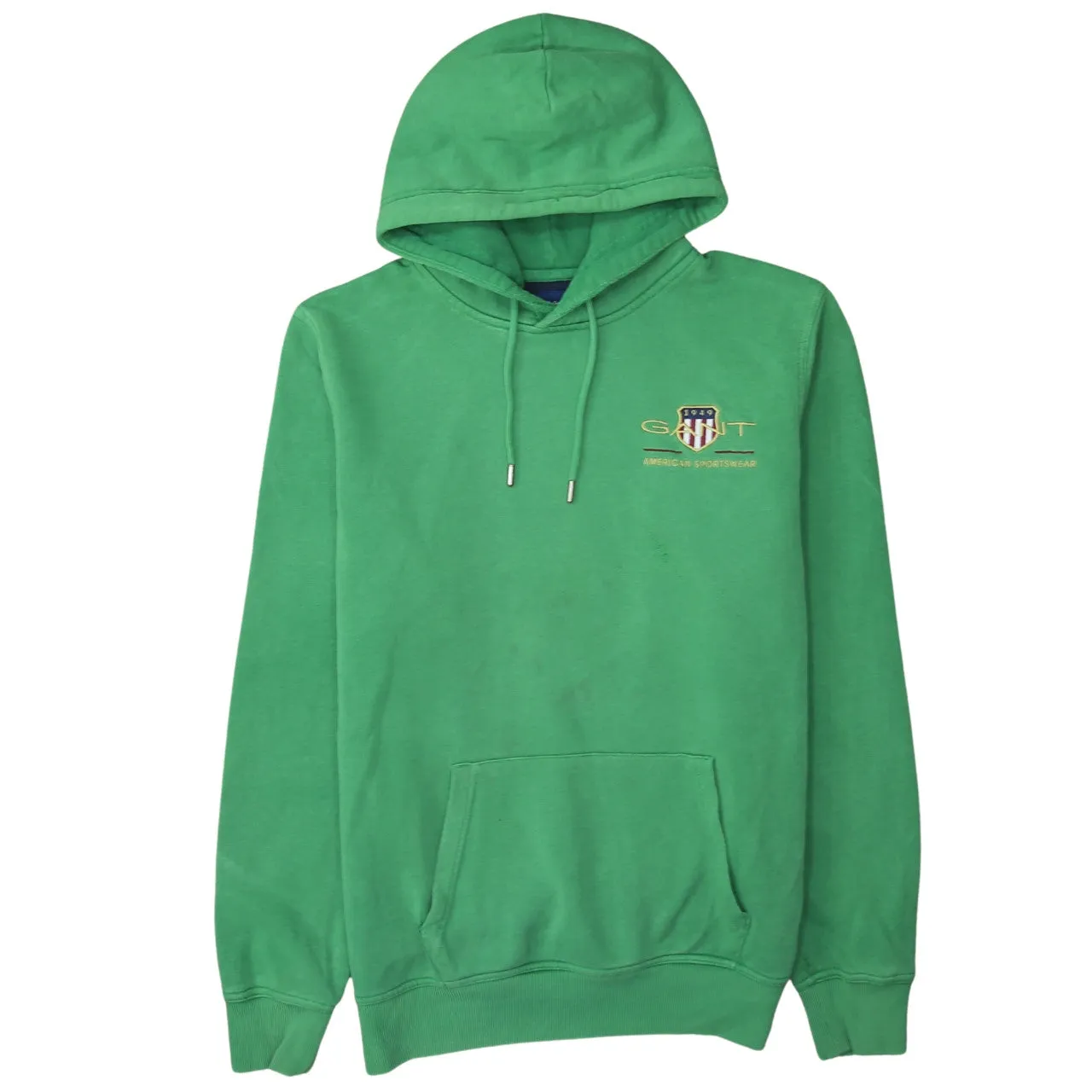 GANT Green Hoodie Women’s Large Embroidered Chest Logo Front Pocket Pullover Sweatshirt sold by Vintage Club