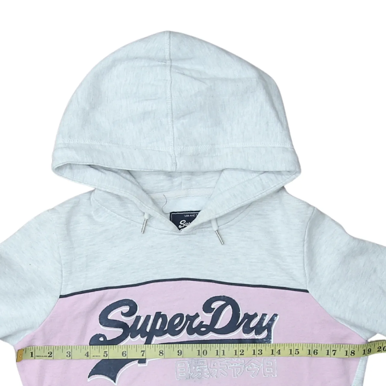 Super Dry 90's Spellout Pullover Hoodie Small Beige Cream sold by Vintage Club product image thumbnail 5