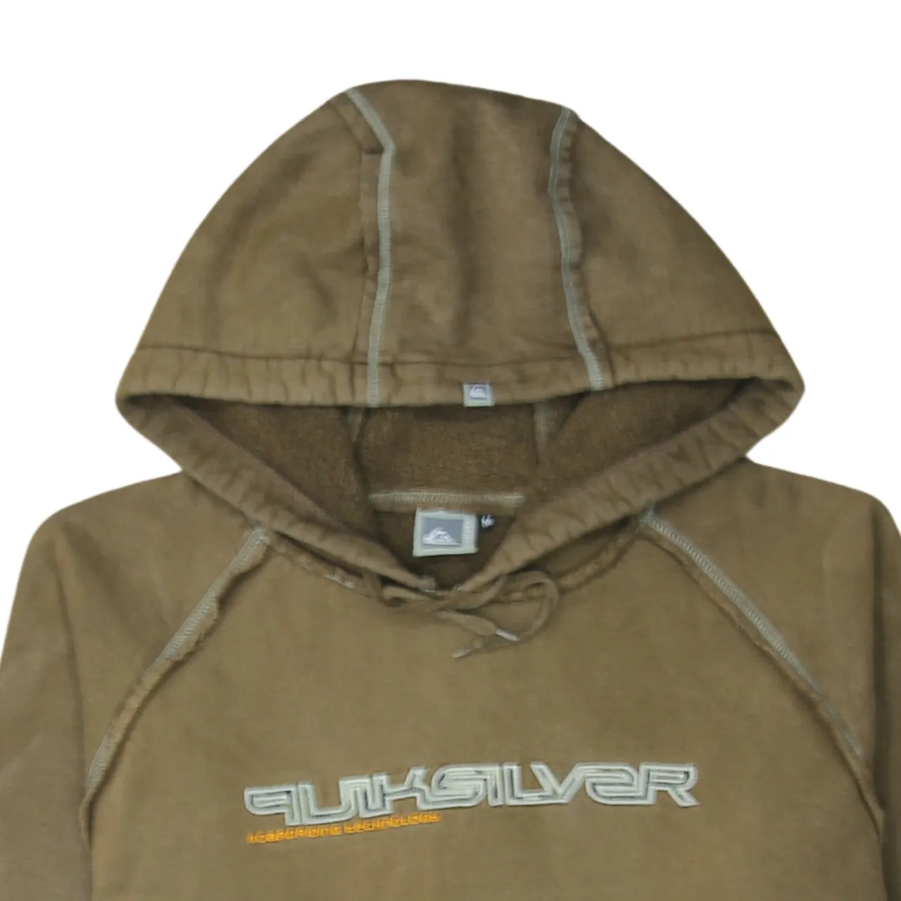Quicksilver 90's Spellout Pullover Hoodie Medium Brown sold by Vintage Club product image thumbnail 3