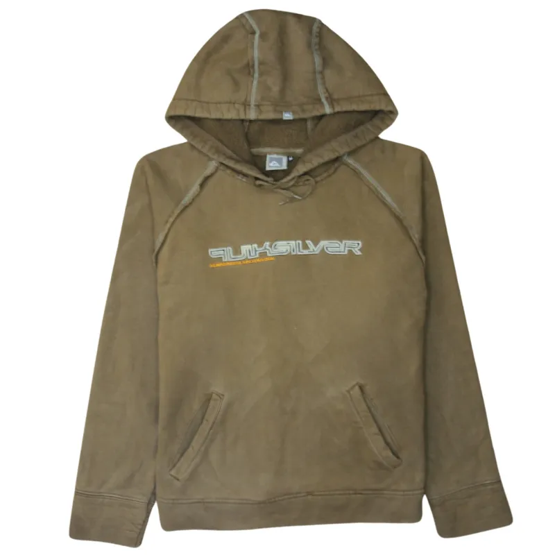 Quicksilver 90's Spellout Pullover Hoodie Medium Brown made by Vintage Club