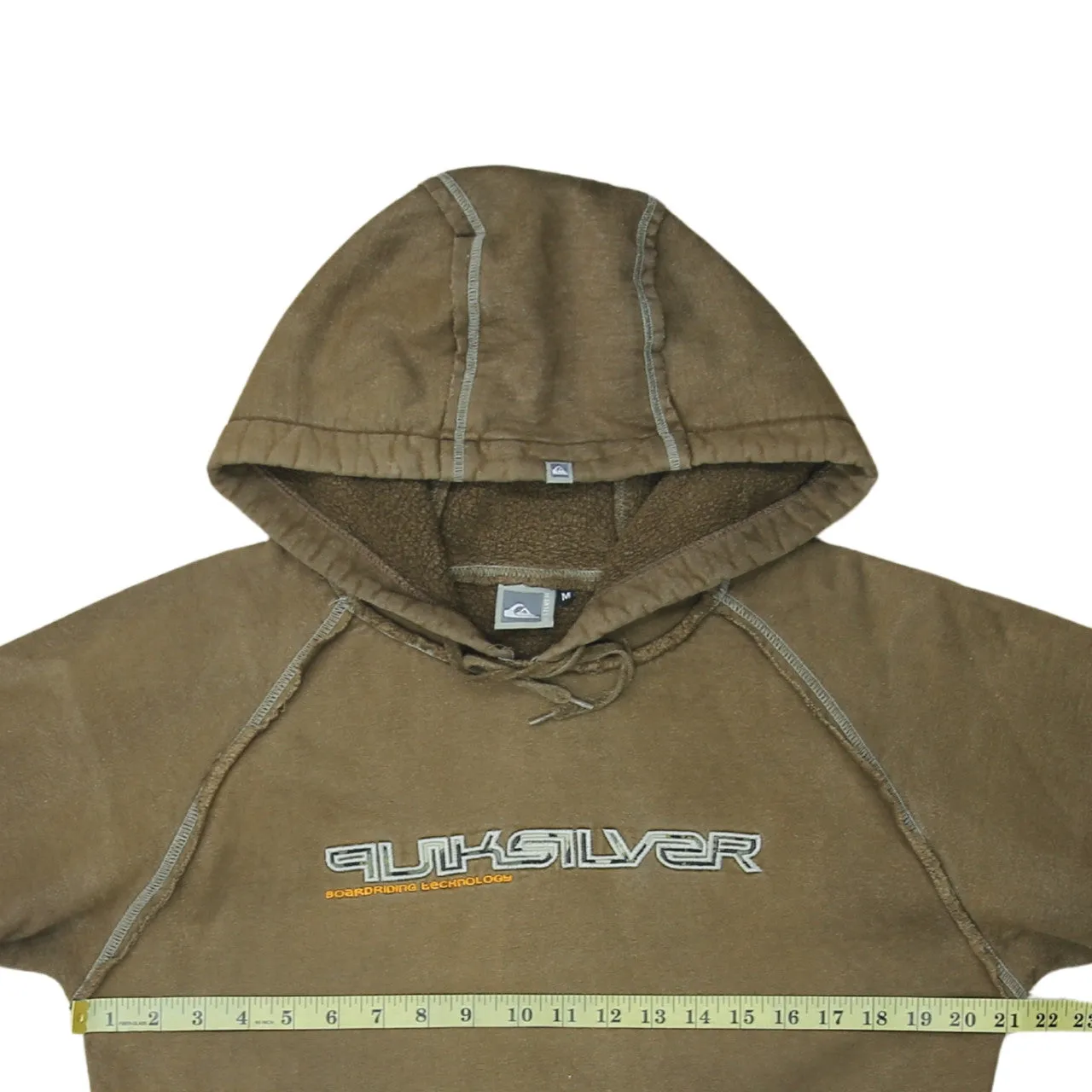 Quicksilver 90's Spellout Pullover Hoodie Medium Brown sold by Vintage Club product image thumbnail 5