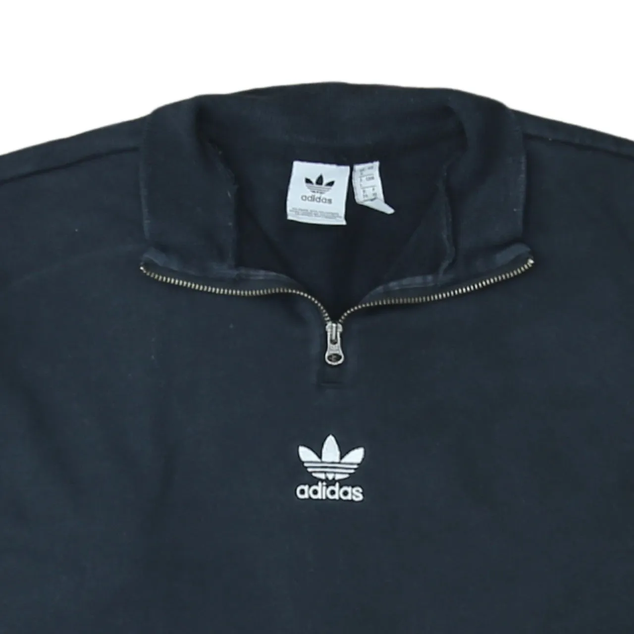 Adidas Black White Sweatshirt Women’s Small Half Zip Trefoil Logo Colour Block Pullover Top sold by Vintage Club product image thumbnail 3