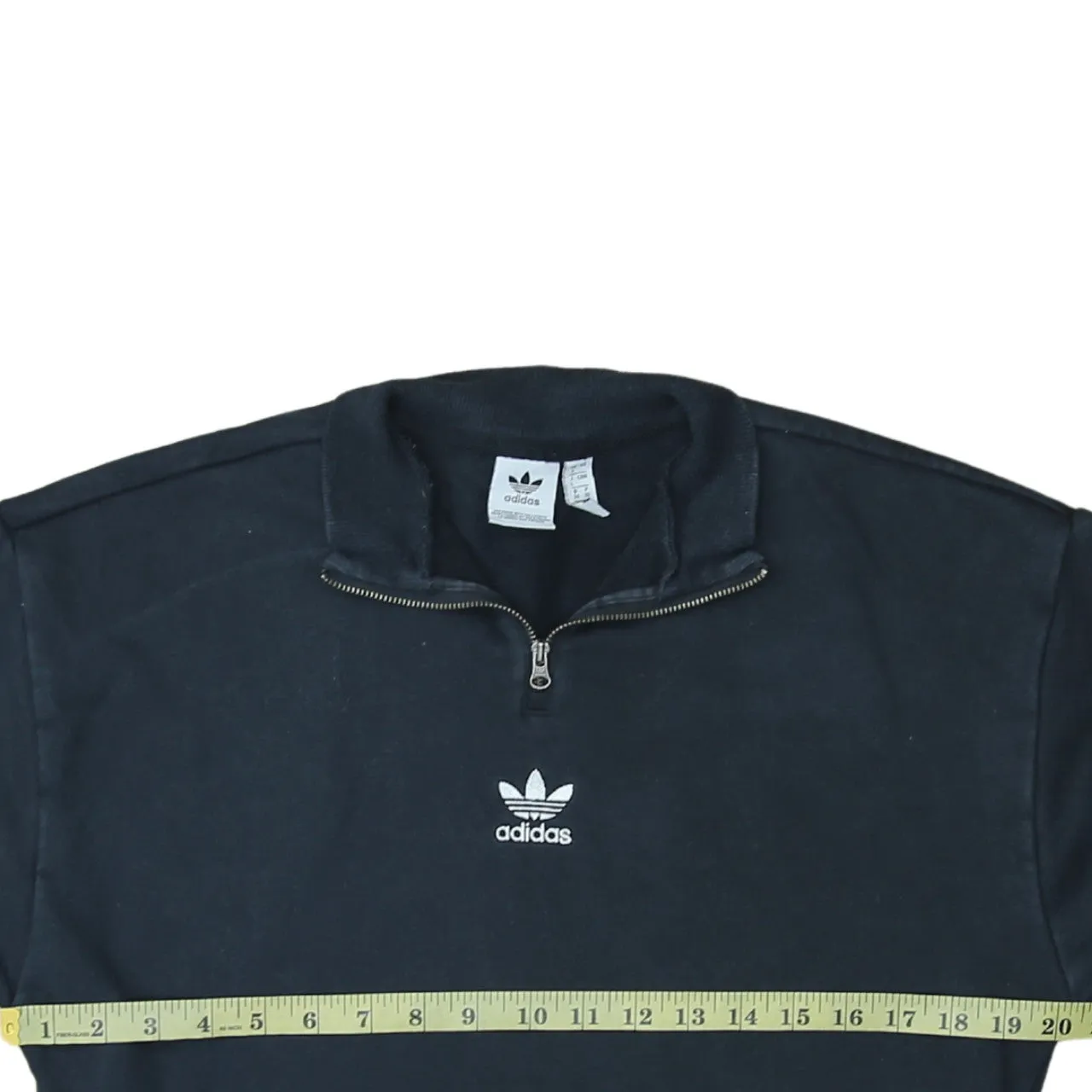 Adidas Black White Sweatshirt Women’s Small Half Zip Trefoil Logo Colour Block Pullover Top sold by Vintage Club product image thumbnail 5