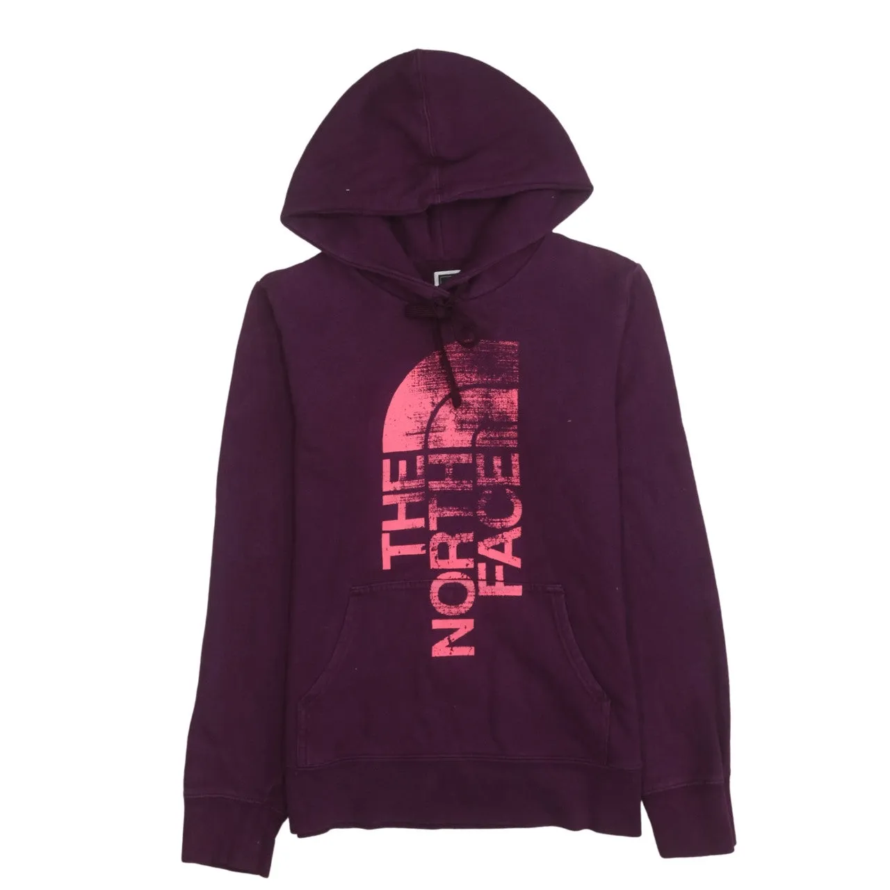 The North Face Purple Hoodie Women’s Small Printed Logo Front Pocket Pullover Sweatshirt sold by Vintage Club