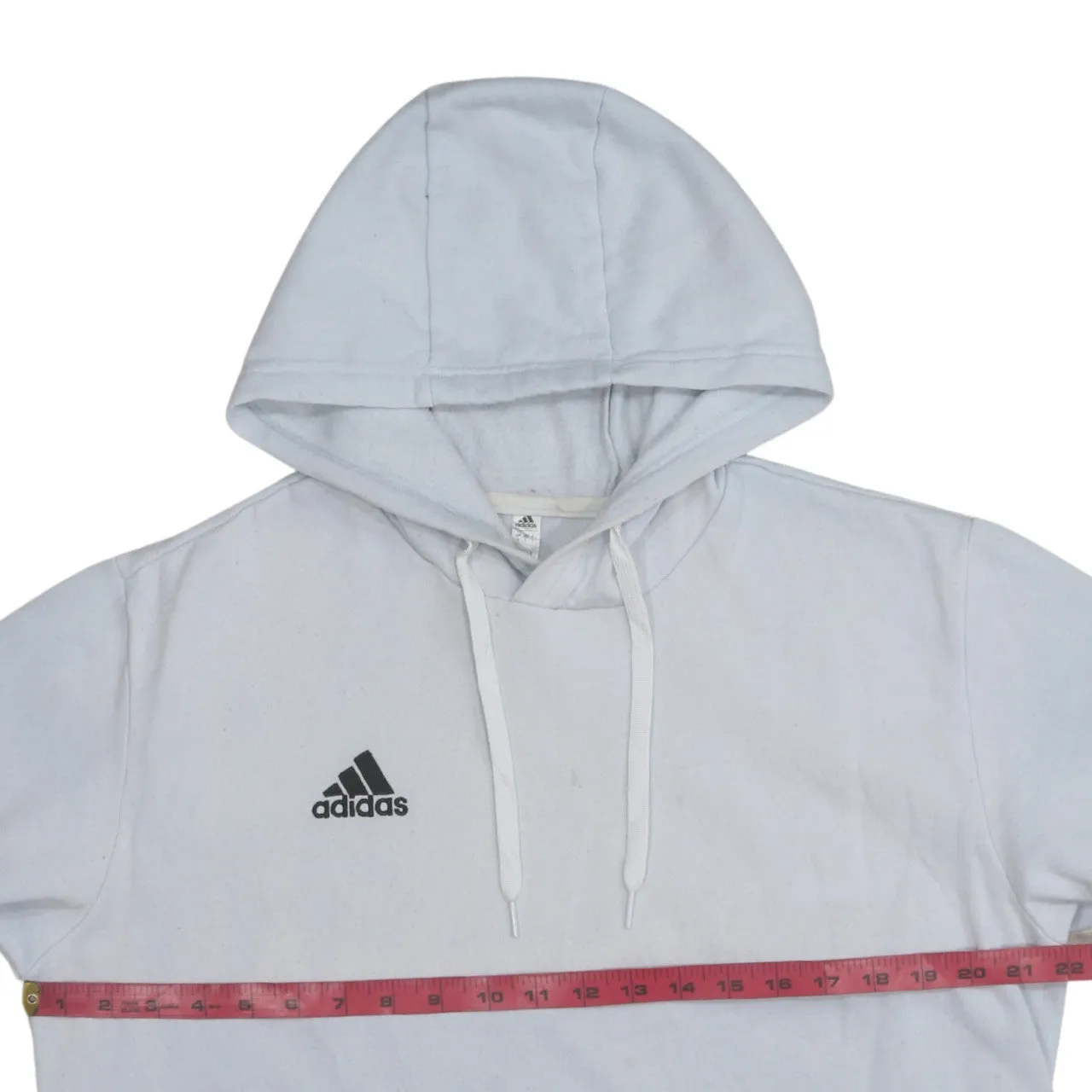Adidas 90's Drawstring Pockets Pullover Hoodie Large White sold by Vintage Club product image thumbnail 5