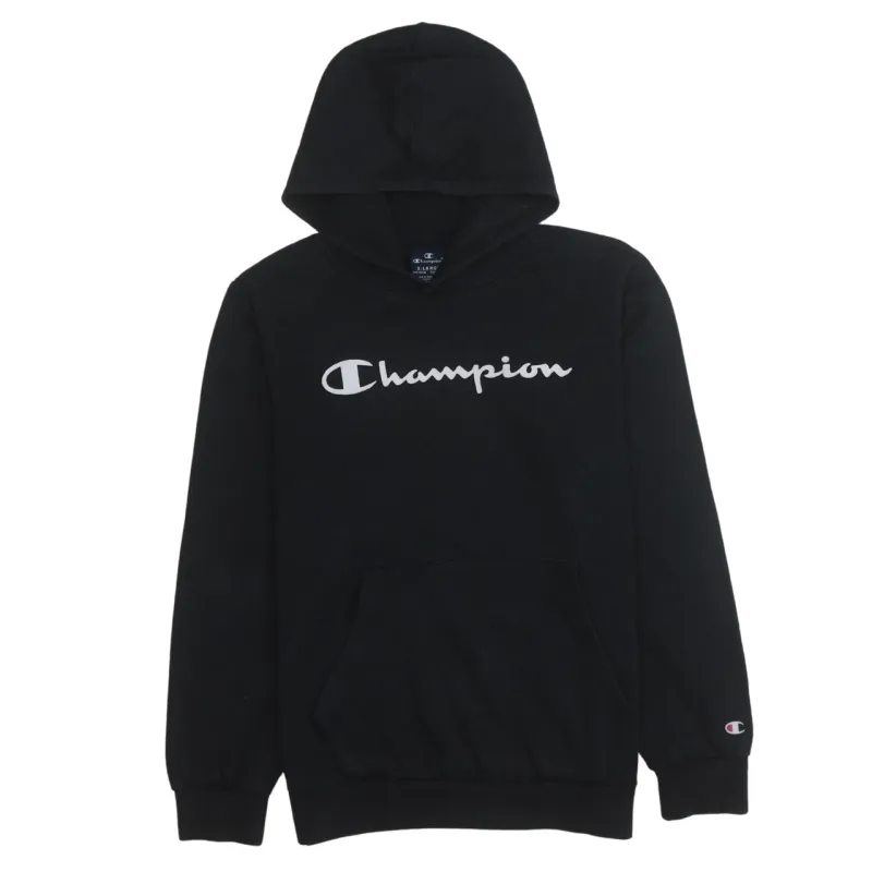 Champion 90's Spellout Pullover Hoodie XLarge Black sold by Vintage Club