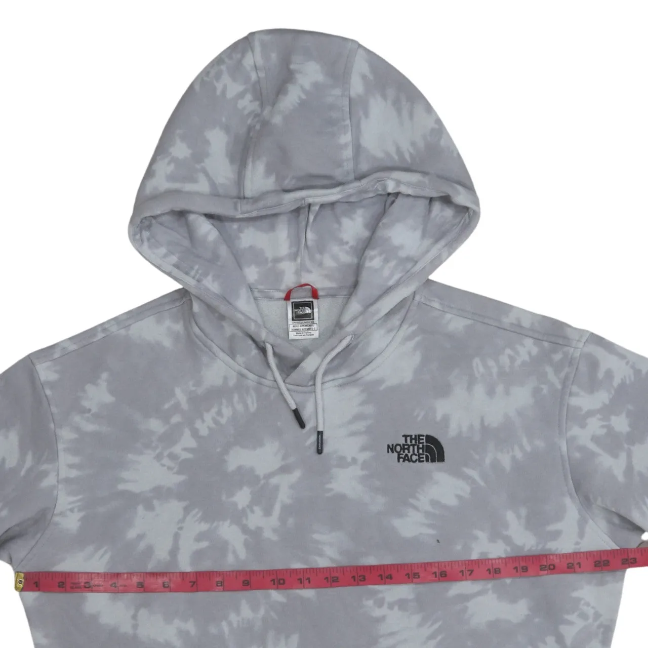The North Face Grey Tie Dye Hoodie Women’s Large Printed Logos Fleece Pullover Sweatshirt sold by Vintage Club product image thumbnail 5