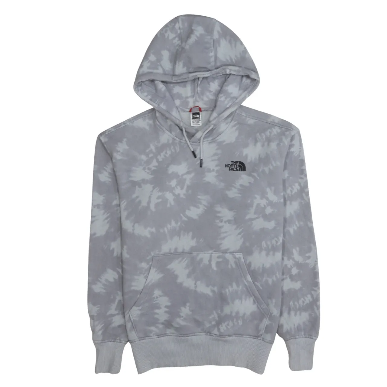 The North Face Grey Tie Dye Hoodie Women’s Large Printed Logos Fleece Pullover Sweatshirt sold by Vintage Club