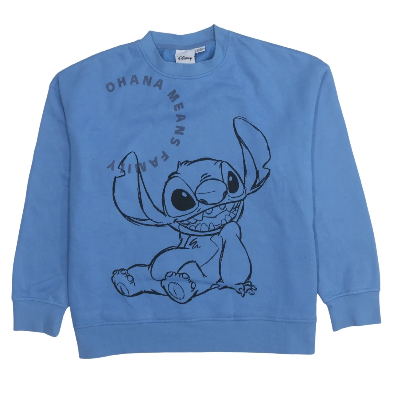 Disney 90's Stitch Crew Neck Sweatshirt Medium Blue sold by Vintage Club