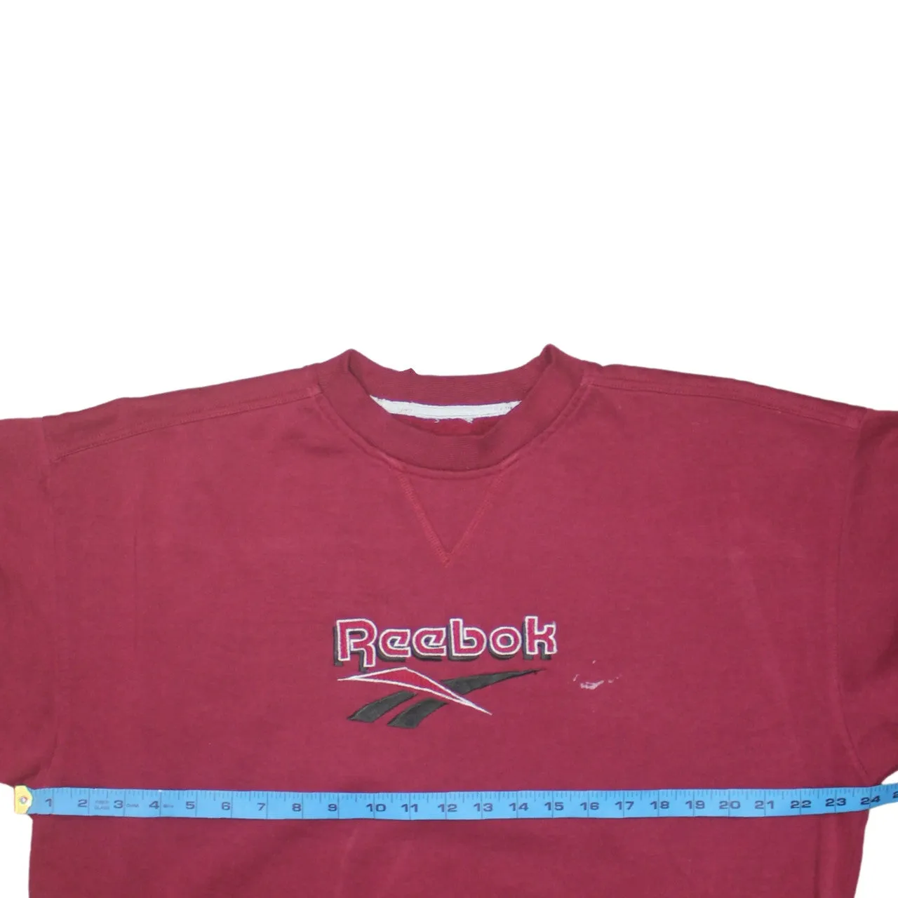 Reebok 90's Spellout Crew Neck Sweatshirt Medium Burgundy Red sold by Vintage Club product image thumbnail 5